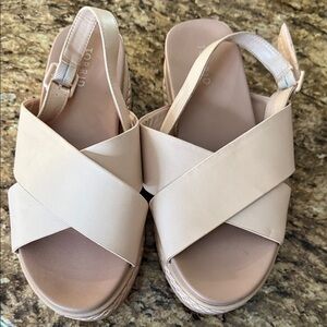 torrid Nude/Tan Crisscross Platform Sandals